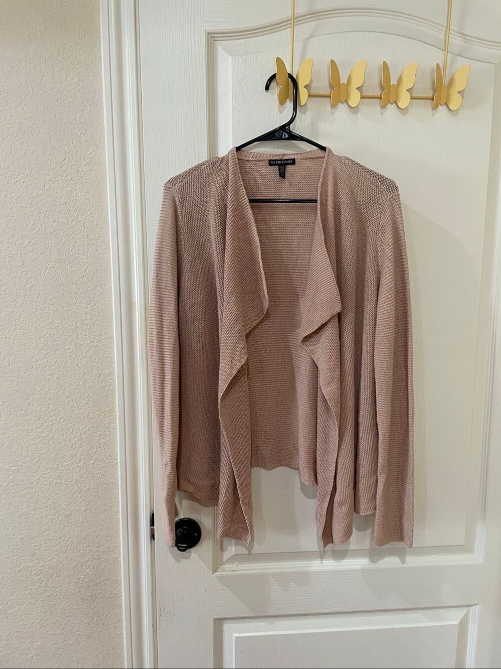 Eileen Fisher Open front organic cotton linen blend knit cardigan size small - Picture 1 of 5